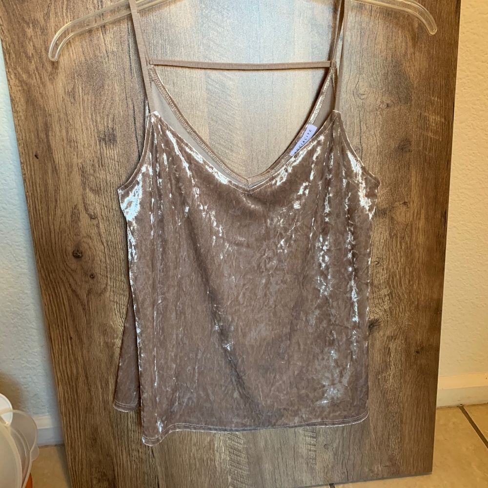 Blush/Tan Velvet Tank Size M
